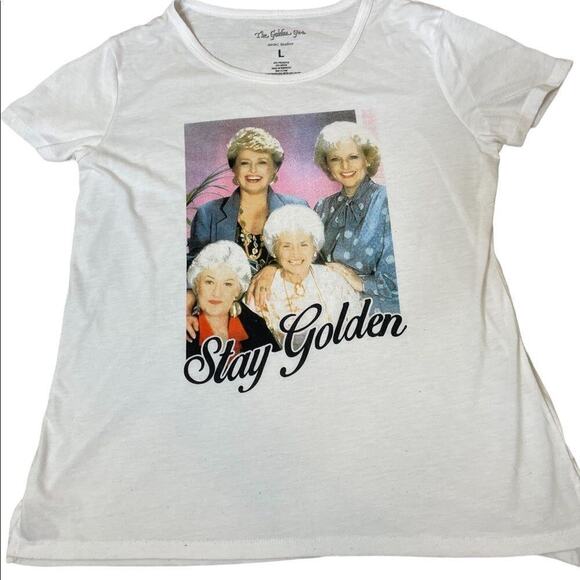Golden Girls graphic crew neck Tee in white soft material SZ L - Picture 1 of 6